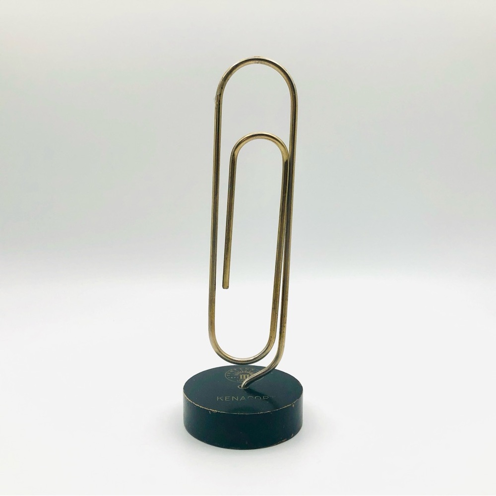 Large Vintage Paper Clip on Stand
